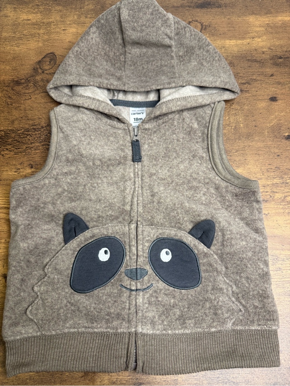 ⭐️5 for $20⭐️ Carter's Brown Raccoon Hooded Vest 18M
